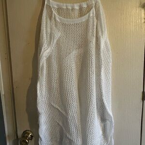 Stylish White Mesh Cover-Up